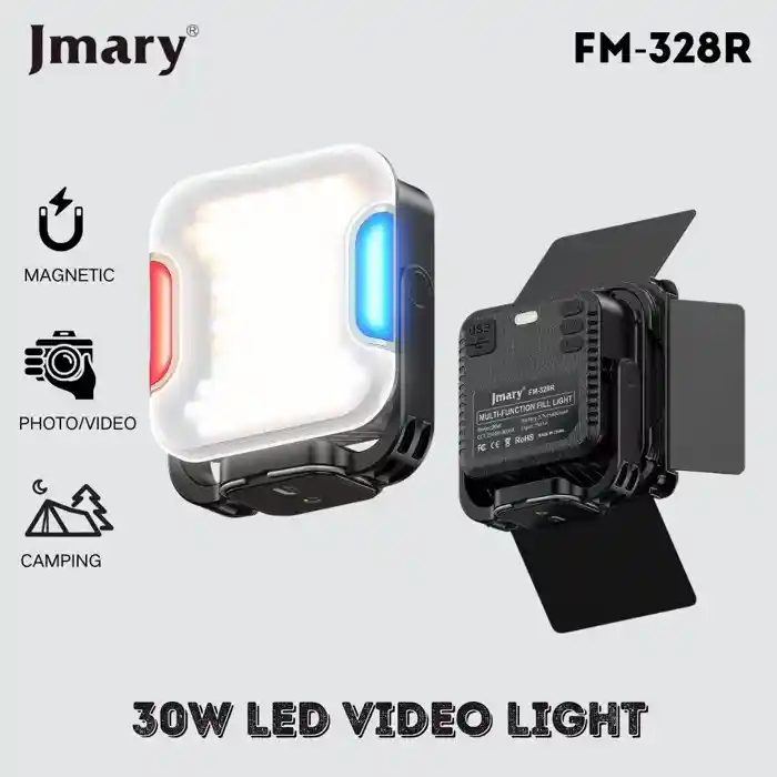 Jmary FM-328R Video Fill Multifuctional LED Flashlights with 5400mAh Battery Adjustable Color Temperature Outdoor Camping LED Light